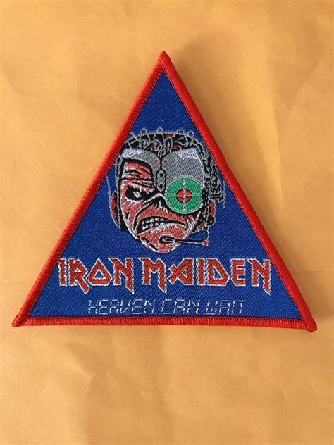 Iron Maiden Heaven Can Wait Triangle Patch Extremely Rare Etsy