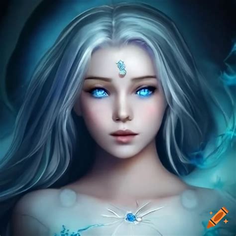 Digital Artwork Of A Graceful Angel With Blue Eyes On Craiyon