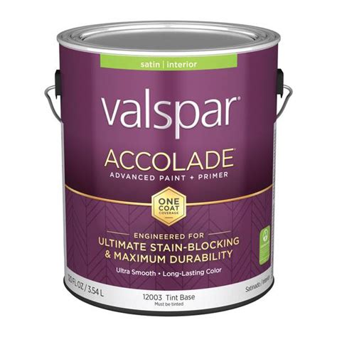 Valspar 1 Gallon Tint Base Satin Accolade Interior Paint And Primer 028 0012003 007 Blain S