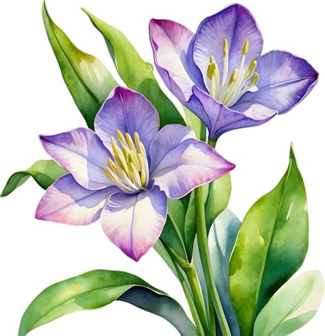 AI Generated Watercolor Painting Of A Water Hyacinth Flower 42369761 PNG