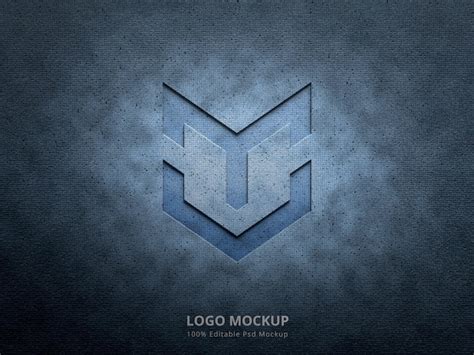 Premium PSD | Emboss logo mockup with texture background