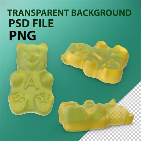 Premium Psd Yellow Gummy Bear Png