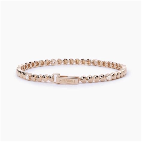 Mabina Bracciale Tennis Donna Argento Rosè Cuori 533634 Stainless