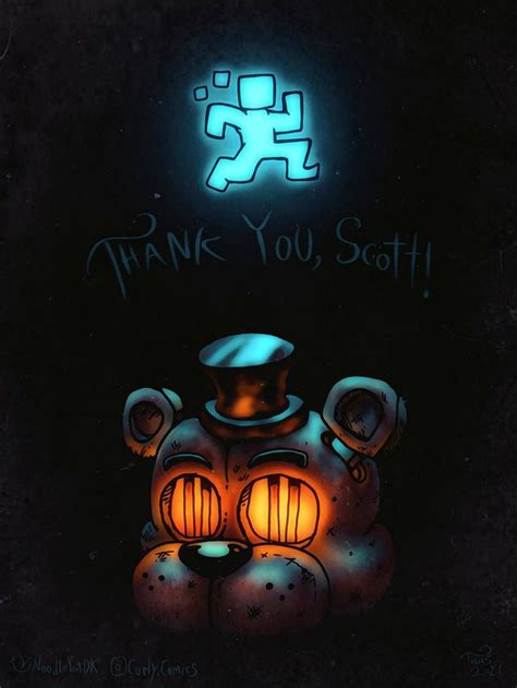 A Neon Sign That Says Thank You Scott With A Lit Up Teddy Bear In