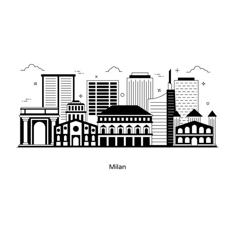 Milan City Landmark 2788191 Vector Art at Vecteezy