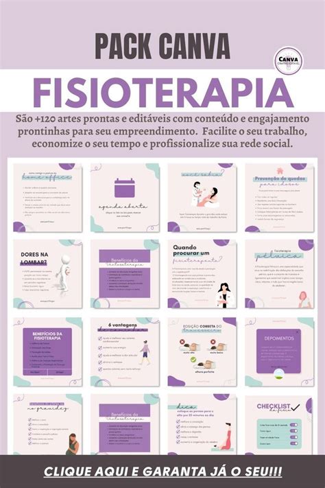 Facilite Sua Vida Profissional Com O Pack Canva Fisioterapia Com 120