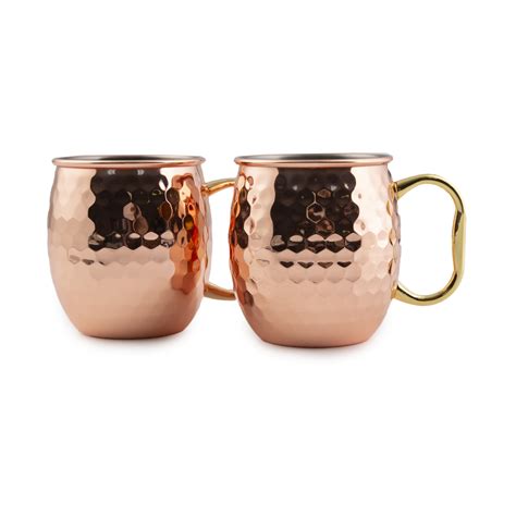 Set Of Ounce Faceted Copper Moscow Mule Mugs Walmart