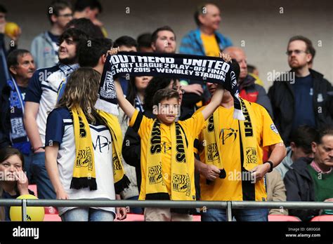 Southend United fans in the stands at Wembley Stadium Stock Photo - Alamy