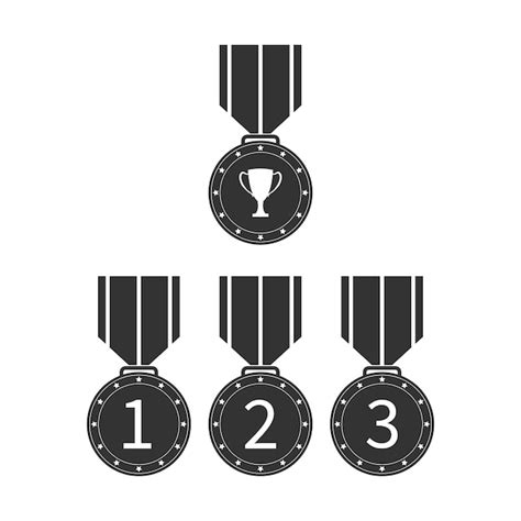 Conjunto De Iconos Para Medallas De Premio Dise O Simple Vector Premium