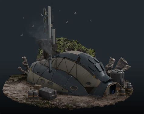 Artstation Coralworld Camp Buildings Timo Kujansuu Sci Fi Camping