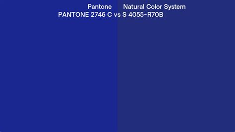 Pantone 2746 C Vs Natural Color System S 4055 R70b Side By Side Comparison