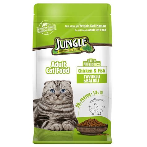 Jungle Tavuklu ve Balıklı Yetişkin Kedi Maması 15kg Satın Al Petimce