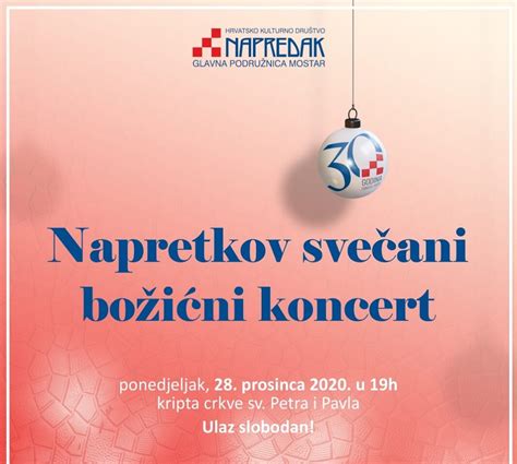 Najava Napretkov Sve Ani Bo I Ni Koncert U Mostaru Prosinca