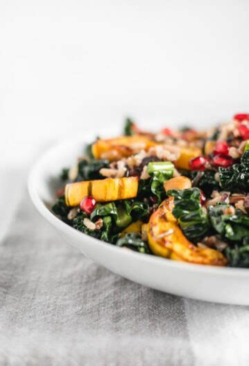 Wild Rice Delicata Squash Kale Salad Lively Table