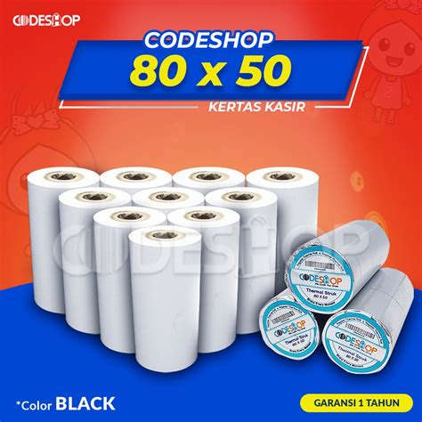 Jual 1 Slop Kertas Thermal Codeshop 80 X 50 Mm Struk Kasir Printer