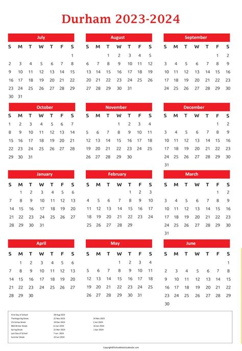 Durham Public Schools Calendar Holidays 2023-2024