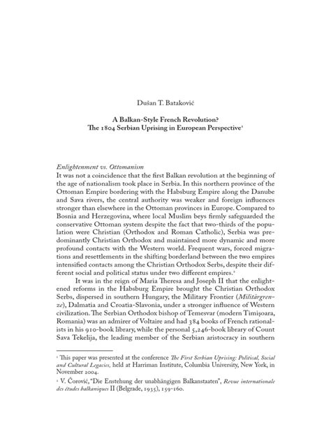 A Balkan-Style French Revolution - (The 1804 Serbian Uprising in ...