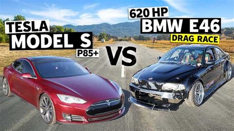 Watch Tesla Model S Race Ls Swapped Bmw 3 Series E46 V8 Monster