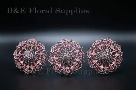 Inches Rose Gold Crystal Rhinestone Flower Brooch Pin Pack Of D