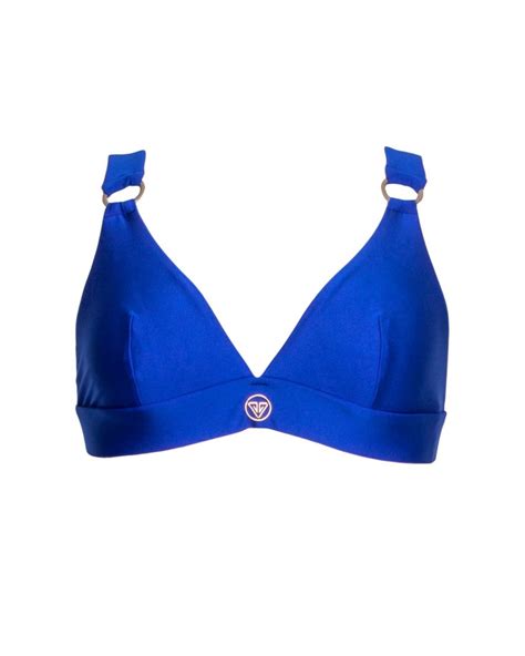 Blue Without Push Up Triangle Bikini Top S Vivien Vance