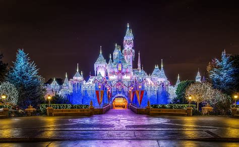 Hd Wallpaper Fireworks Over Cinderella Castle Pink Disneyland Castle