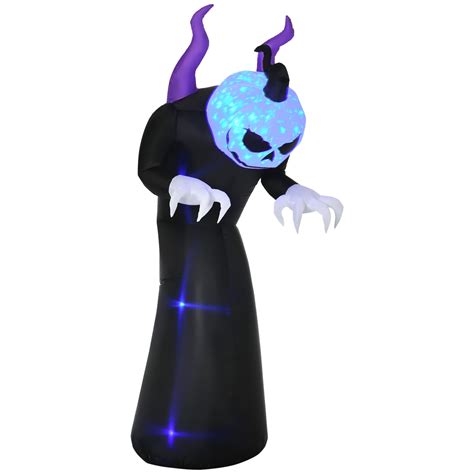 Homcom Halloween Inflatable Ghost With Led Lights For Garden Indoor Outdoor