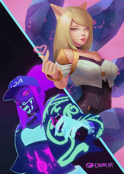 K/DA Ahri and Akali by yagitka | Lol league of legends, League of ...