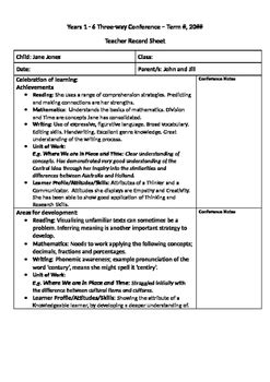 Parent Teacher Interview Template By Misscourt Tpt