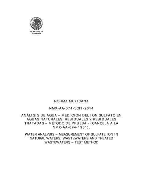 Nmx Aa Scfi Fisica Secretar A De Econom A Norma Mexicana