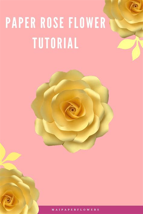 Large Paper Rose Template Svg Pdf Dxf Png 14 20 Etsy Paper Roses