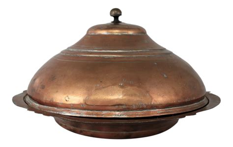 Antique Turkish Ottoman Large Lidded Copper Bowl Hand Forged Chairish