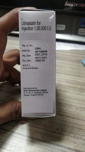 Ulinastatin 100000 Iu Injection Packaging Size 1 Vial At Rs 1000