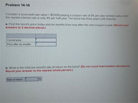 Solved Problem 14 14 Consider A Bond With Par Value