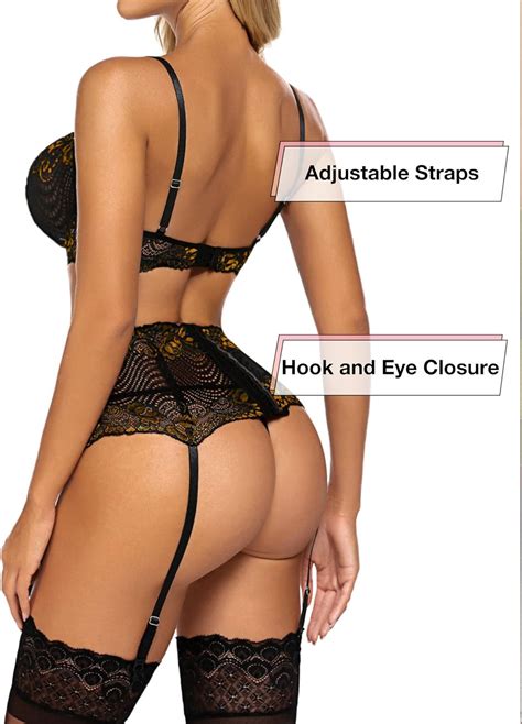 Avidlove Women Lingerie Set With Garter Belts Sexy Bra And Panty