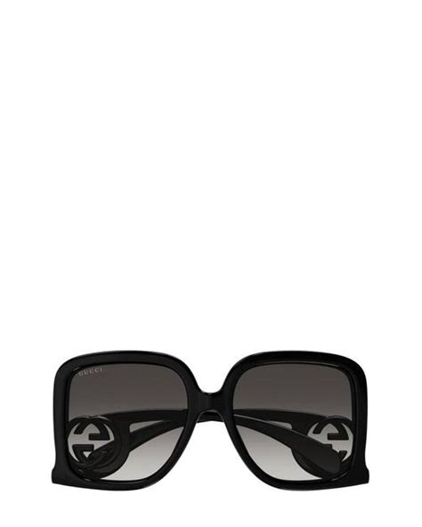 Gucci Rectangle Frame Sunglasses In Black Lyst