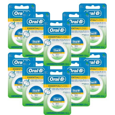 Kit Oral B Fio Dental Essential Floss Encerado Menta Beleza Na Web