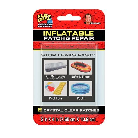 The Flex Seal Inflatable Patch And Repair Kit Features Two Strong Rubberized Crystal Clear