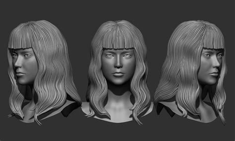 28 Female hair 3D model | CGTrader