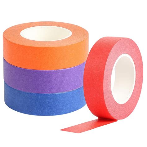 4 Masking Tapes 19mm Color Masking Tapes Rolls Set Coloured Tape