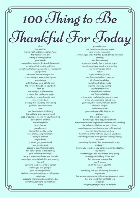 100 Things To Be Thankful For Today Free Printable Included