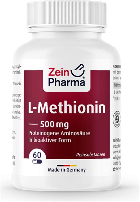 L Methionin Mg Kapseln Zeinpharma Vitalabo