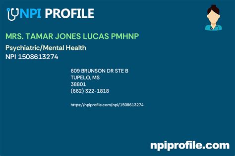 Mrs Tamar Jones Lucas Pmhnp Npi 1508613274 Nurse Practitioner In