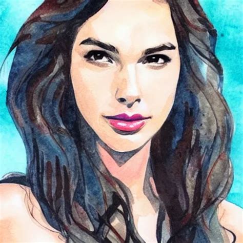 Beautiful Girl Gal Gadot Model Water Color Arthub Ai