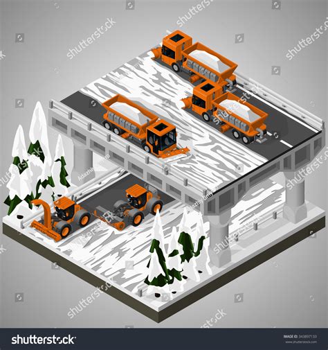 Vector Isometric Illustration Element Urban Infrastructure Stock Vector