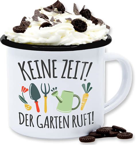 Emaille Tasse Blechtasse Deko Tasse Hobby Geschenk Keine Zeit Der