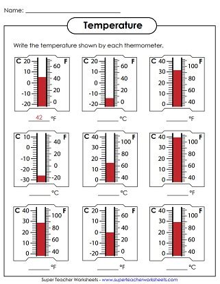 Worksheet On Temperature Pdf