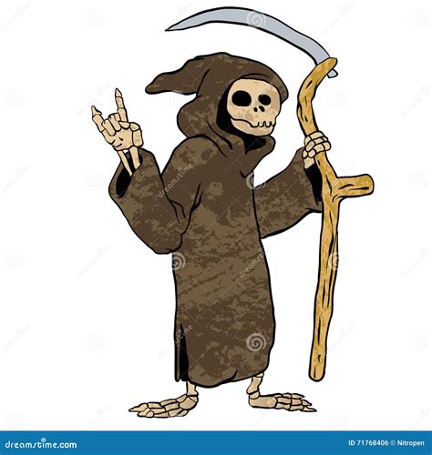 Cartoon Grim Reaper Vector Illustration Cartoondealer