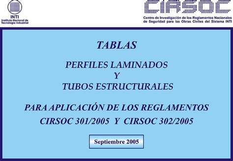 Tabla De Perfiles Cirsoc 301 Y 302 1 Yahayra Vega Udocz