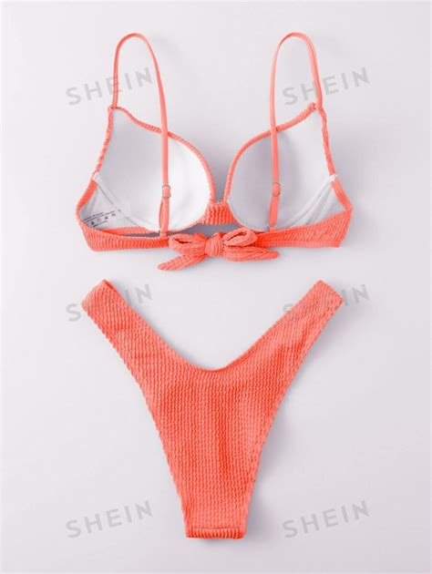 SHEIN Swim Conjunto De Bikini Texturizado Top Bikini Push Up Y Bottom