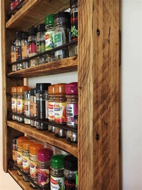 Spice Rack Storage For Spices Rustic Wood Kitchen Storage Spice